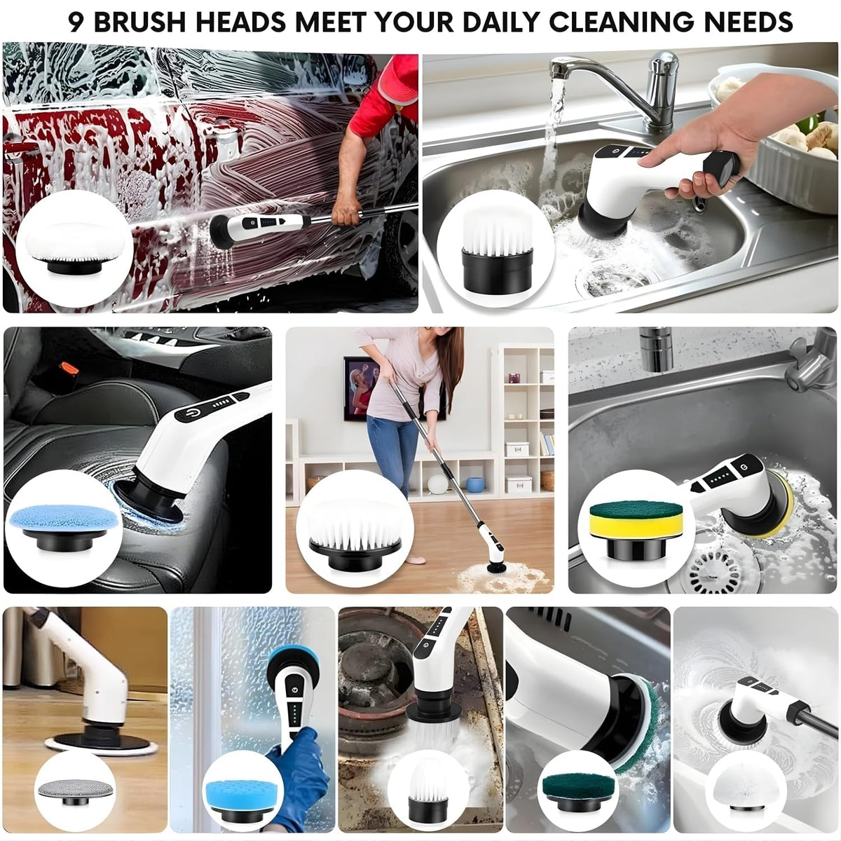 9 in 1 Electric Spin Scrubber