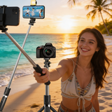 Foldable Tripod Selfie Stick with Bluetooth Remote Control