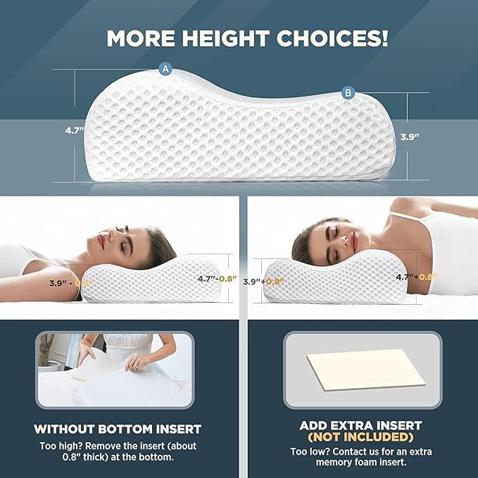 Memory Foam Solid Orthopaedic Pillow White