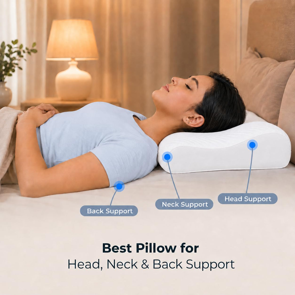 Memory Foam Solid Orthopaedic Pillow White