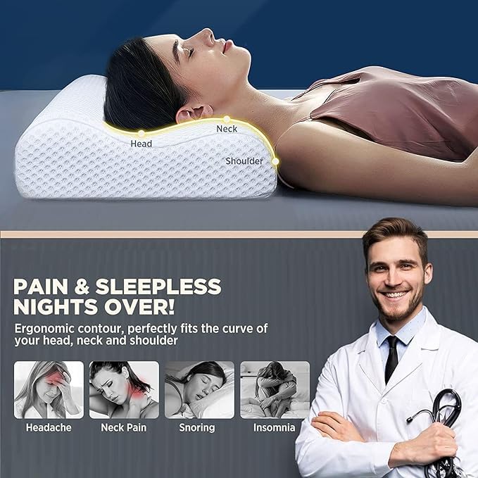 Memory Foam Solid Orthopaedic Pillow White