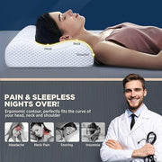 Memory Foam Solid Orthopaedic Pillow White