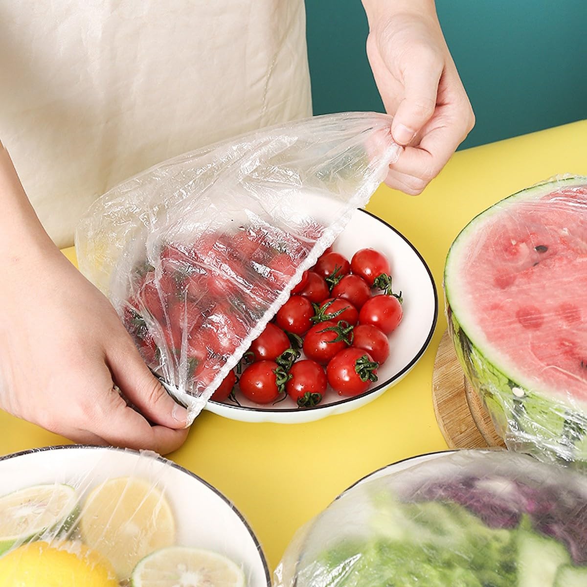 Disposable Food Covers Elastic Plastic Lids