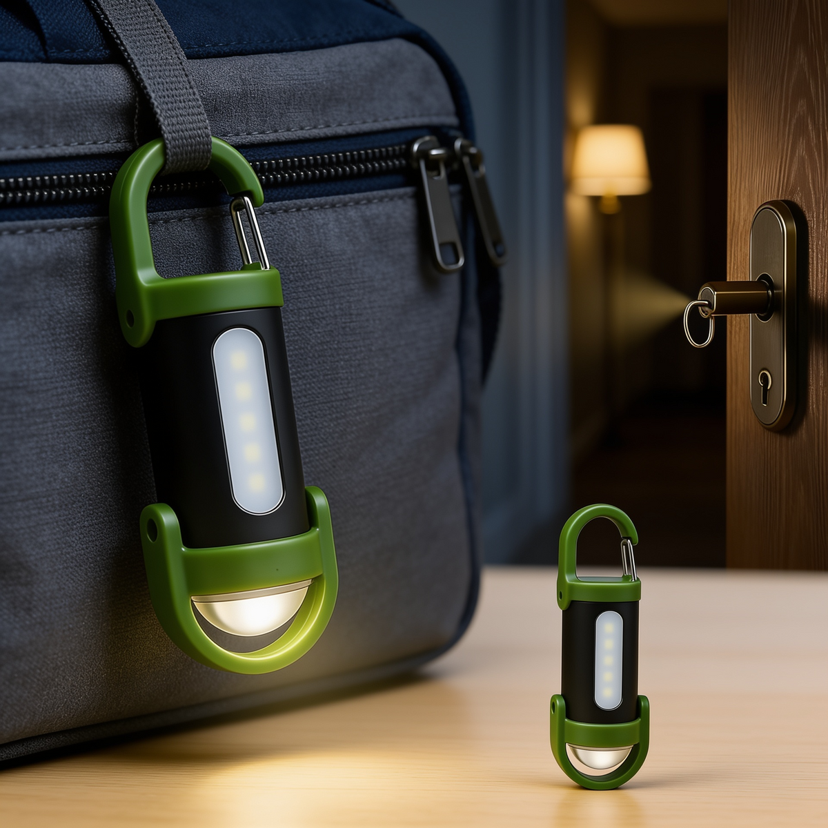 Mini LED Flashlight with Carabiner Clip